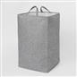 Laundry Basket Bag Foldable Drawstring Clothes Bin Organiser Faux Linen Handles