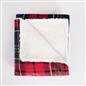 OHS Tartan Throw Sherpa Fleece Plush Flannel Blanket Warm Xmas Soft Bedspread