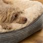 Dog Bed Washable Plush Soft Faux Fur Fleece Ribbed Pet Basket Cushion Warm Cosy
