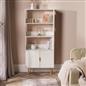 OHS Ribbed Display Cabinets 4 Tier Engineered Wood Shelf Storage Unit