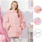 Hoodie Blanket Fluffy Long Fibre Sherpa Fleece Kids Oversized Sweatshirt Throw