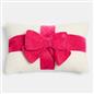 OHS Bow Wrapped Cushion Boucle Gift Decorative Novelty Filled Scatter Pillow