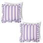 OHS Stripe Frill Cushion Covers Microfibre Square Pillowcases Home Decor