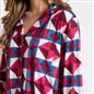 OHS Geo Print Pyjama Set Jersey Button Through Ultra Soft Nightwear Loungewear