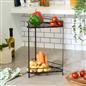 OHS 2 Tier Corner Shelf Free Standing Shelving Unit Metal Kitchen Storage Rack