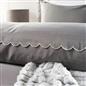 OHS Scallop Edge Bedding Set Microfibre Contrast Duvet Cover with Pillowcase