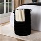 OHS Ribbed Laundry Basket Faux Fur Folding Hamper Bag Clothes Bin with Handles
