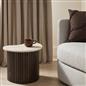 OHS Madison Side Table Ribbed Wood Effect Corner Bedside Coffee Table
