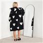 OHS Heart Print Hoodie Blanket Oversized Adult Fleece Sherpa Throw Jumper