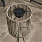OHS Solar Floor Lamp Rattan Cordless Outdoor Garden Light Dusk Sensor