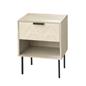 OHS Chevron Bedside Nightstand 1 Drawer Storage Unit Wooden End Table