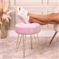 Dressing Table Stool Velvet Round Makeup Vanity Seat Chair Metal Legs Pouffe