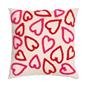 OHS Tufted Hearts Cushion Faux Linen Decor Filled Pillow Back Support