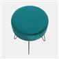 Dressing Table Stool Velvet Round Makeup Vanity Seat Chair Metal Legs Pouffe