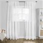 OHS Pompom Tufted Voile Net Curtains Pair 2 Window Panels Slot Top Set 55