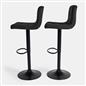 Adjustable Bar Stools x 2 Velvet Swivel Pub Seat Kitchen Breakfast Counter Chair