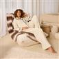 OHS Piped Edge Pyjama Set Button Through Fleece Womens Loungewear Nightwear Pjs