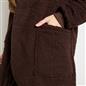 OHS Waterfall Cardigan Warm Teddy Fleece Open Front Wrap Loungewear Outwear