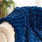 OHS Jumbo Ribbed Throw Faux Fur Fleece Fluffy Blanket Winter Thermal Bedspread