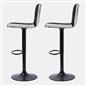 Adjustable Bar Stools x 2 Velvet Swivel Pub Seat Kitchen Breakfast Counter Chair
