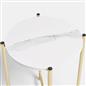 OHS Round Side Table Coffee End Tables with Metal Frame Decorative Nightstand