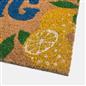 OHS Lemon Print Doormat Hello Spring Slogan Non Slip Indoor Outdoor Coir Rug