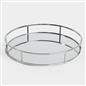 OHS Mirrored Serving Tray with Metal Frame Tealight Holder Vanity Display Plate