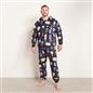 OHS Mens Printed Loungewear Set Winter Sherpa Nightwear 2-Piece Hoodie Jogger