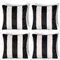 OHS Stripe Cushion Covers 2 Pack Matte Velvet Square Pillowcases Home Decor