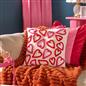 OHS Tufted Hearts Cushion Faux Linen Decor Filled Pillow Back Support