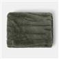 OHS Faux Fur Ribbed Fleece Throw Over Bed Blanket Supersoft, Green - 150 x 200cm