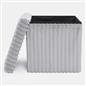 OHS Storage Box Lid Ottoman Folding Ribbed Fleece Footstool Tub Seat