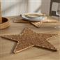 OHS Xmas Star Placemat Set Table Mats Festive Home Decor Natural Paper Rope