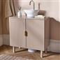 OHS Under Sink Bathroom Cabinet Ribbed Engineered Wood Storage Organiser