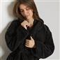 OHS Tufted Dressing Gown Soft Fleece Robe Thermal Bathrobe Hooded Loungewear