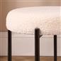 OHS Boucle Round Stool Upholstered Makeup Vanity Padded Seat Sturdy Table Chair