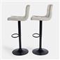 Adjustable Bar Stools x 2 Velvet Swivel Pub Seat Kitchen Breakfast Counter Chair