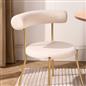OHS Boucle Dining Chair with Metal Legs Modern Upholstered Kitchen Chair