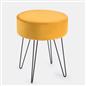 Dressing Table Stool Velvet Round Makeup Vanity Seat Chair Metal Legs Pouffe