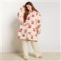 OHS Pet Print Loungewear Set Hoodie Blanket Sherpa Lined Fleece Winter Nightwear