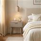 OHS Ribbed Bedside Nightstand 1 Drawer Storage Unit Wooden End Table