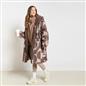 OHS Drying Changing Robe Geo Print Sherpa Lined Water Resistant Oversize Coat