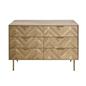 OHS Chevron Storage Unit Chest Engineered Wood 6 Drawer Cabinet Sideboard
