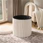 OHS Storage Box Lid Ottoman Folding Ribbed Fleece Footstool Tub Seat