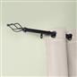 OHS 120-200cm Curtain Pole Extendable Metal 28mm Ball Trumpet Twist Finnials
