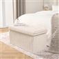 OHS Storage Box Lid Ottoman Folding Ribbed Fleece Footstool Tub Seat