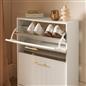 OHS Ribbed Shoe Rack 2 Drawer Wooden Cabinet Shoes Organiser Stand Holder
