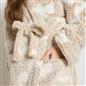 OHS Teddy Marl Dressing Gown Prints Ladies Warm Womens Loungewear Bathrobe