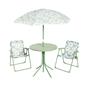 OHS Kids Folding Bistro Set Daisy Print Table Chair Seat with Parasol Garden