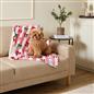 OHS Printed Pet Blanket Reversible Sherpa Fleece Dog Cats Thermal Calming Throw